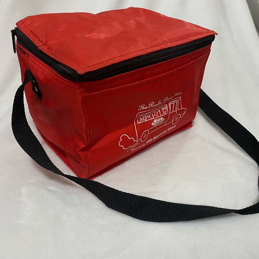 Red Insulated Lunch Bag with Black Strap